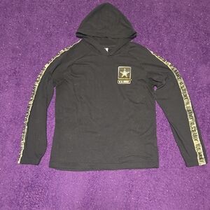 U.S. Army Black Long Sleeve Shirt with a Hood